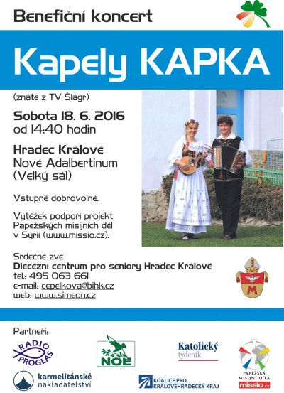 Přijďte na benefiční koncert kapely Kapka a podpořte dobrý projekt!