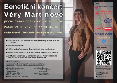 Zveme vás na benefiční koncert Věry Martinové