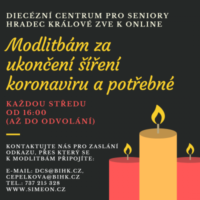Zveme vás k online modlitbě za ukončení šíření koronaviru a za potřebné