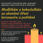 Zveme vás k online modlitbám a bohoslužbám za ukončení šíření koronaviru a potřebné