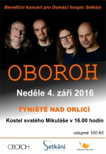 Pozvánka na benefiční koncert skupiny Oboroh