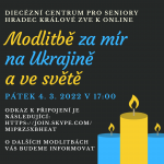 Online modlitba za mír na Ukrajině a ve světě