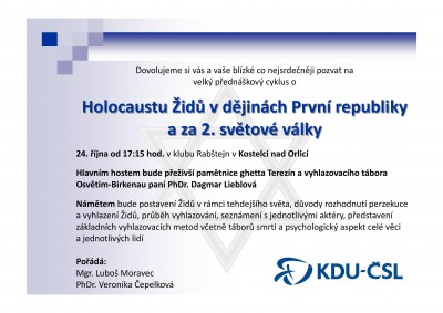 Zveme vás na velký přednáškový cyklus o Holocaustu Židů