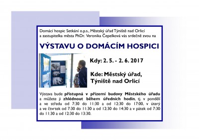 Pozvánka do Týniště na výstavu o domácím hospici